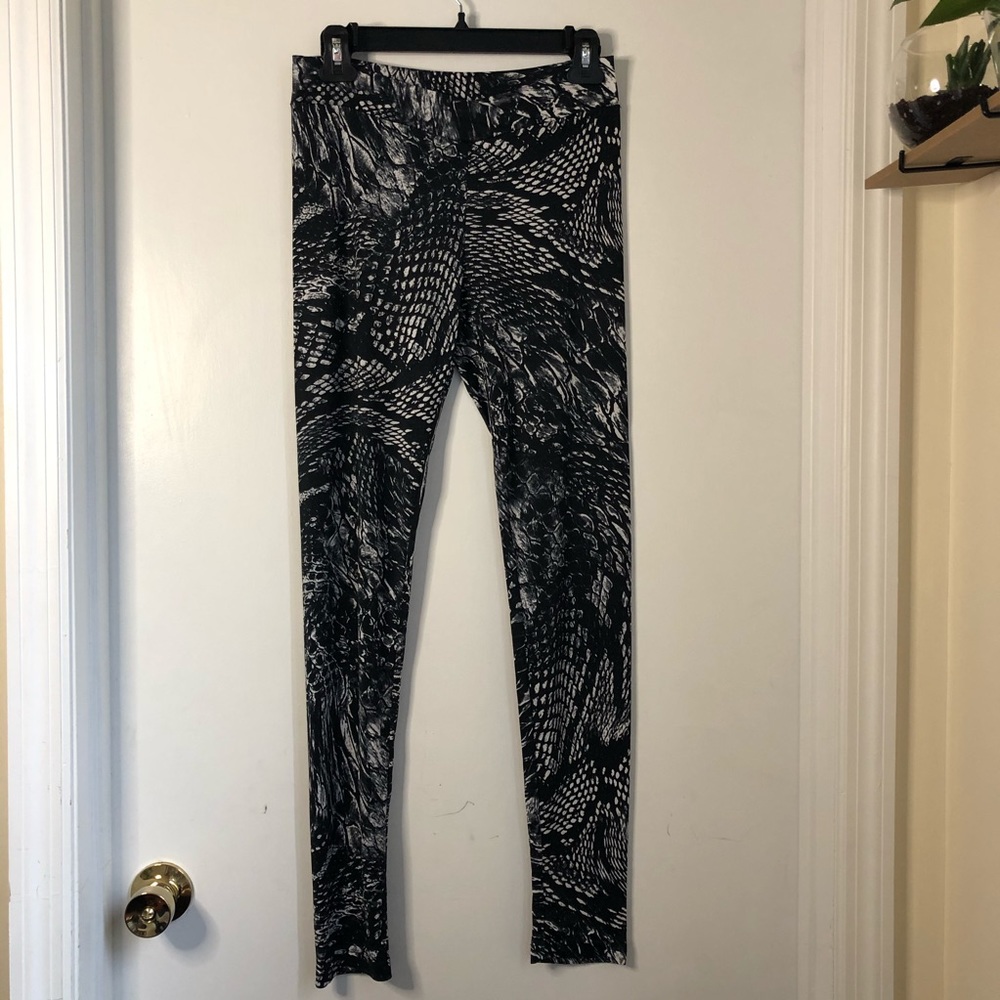 Evil Twin Black & White Snakeskin Print Leggings